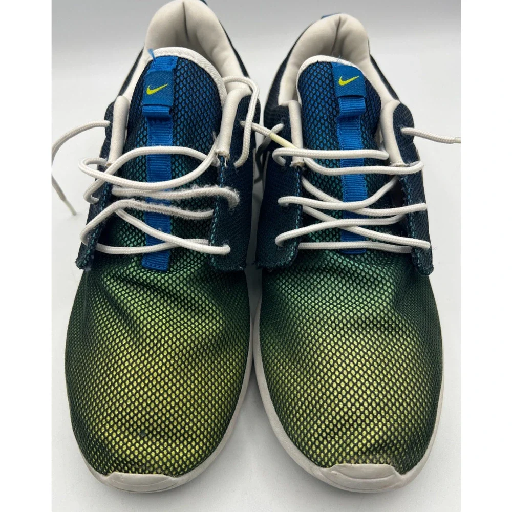 Nike Roshe Run Mens 8 Blue Green Yellow Mesh Sneakers 511881-413 Running Shoes